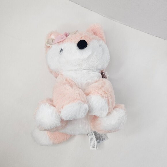 Lamb & Ivy Baby Fox Renard Plush Peachy Pink Embroidery Eyes Stuffed Animal Toy - Picture 7 of 13